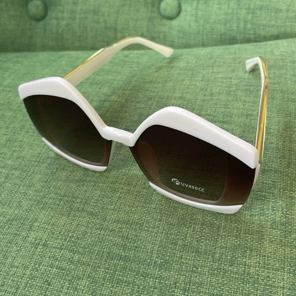 NWT Oversized White Sunglasses